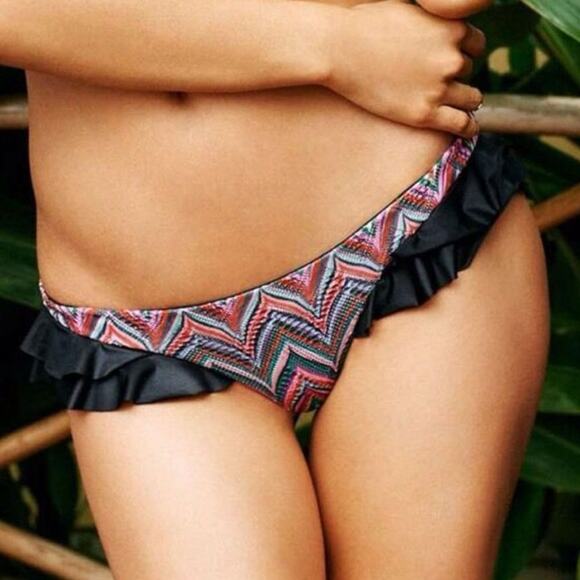 Beach Bunny Tango Zig Zag Skimpy Bikini Bottom – Black Multi – Medium - Picture 6 of 13